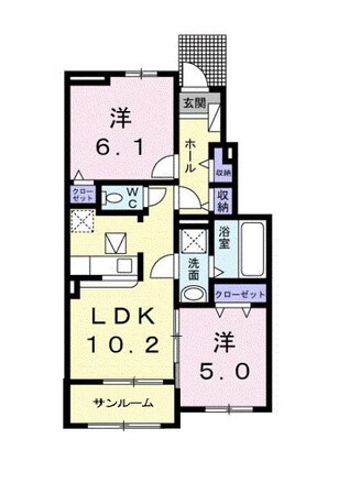 ユニットロル四日市Bの物件間取画像